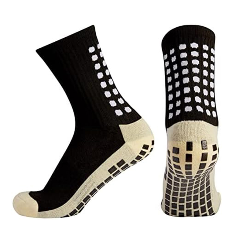 Helle, rutschfeste Fußballsocken aus Jacquard
