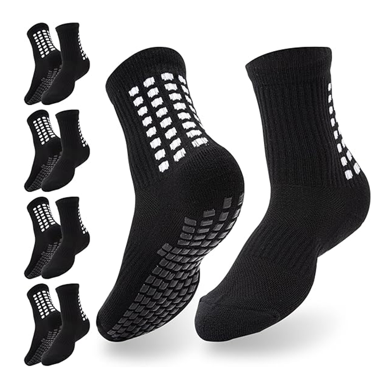 Helle, rutschfeste Fußballsocken aus Jacquard