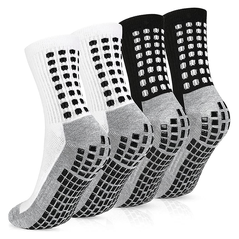 Helle, rutschfeste Fußballsocken aus Jacquard