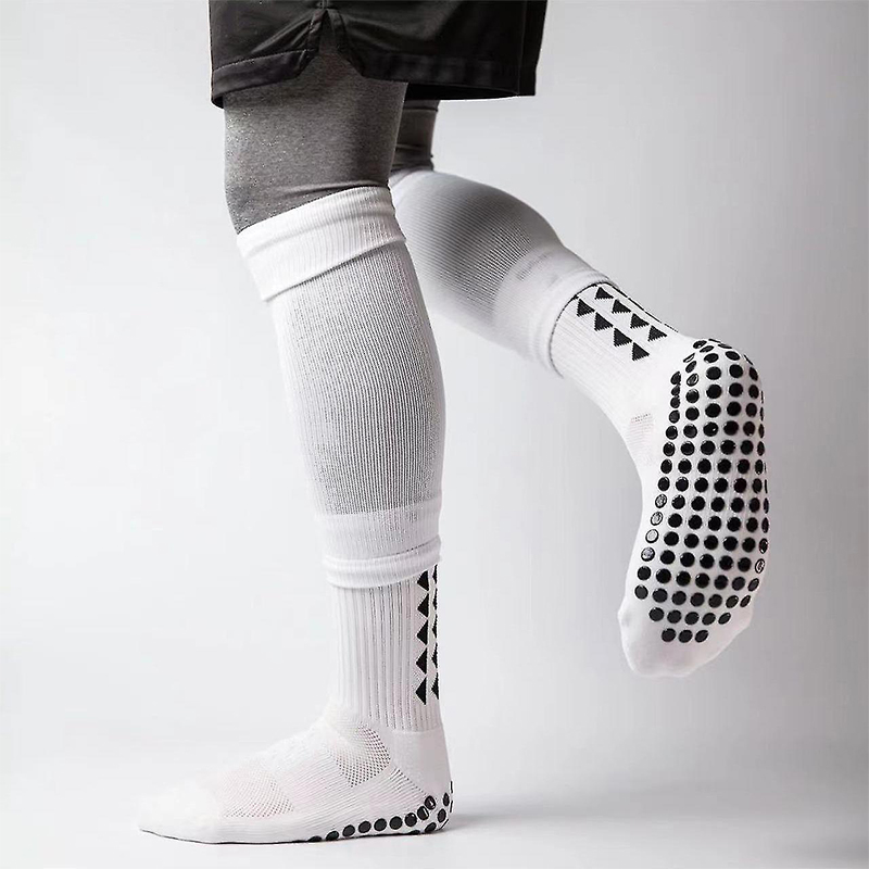 Helle, rutschfeste Fußballsocken aus Jacquard