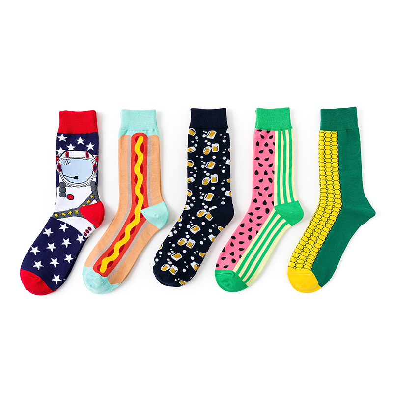 Jacquard-Street-Fashion-Socken im Hip-Hop-Stil