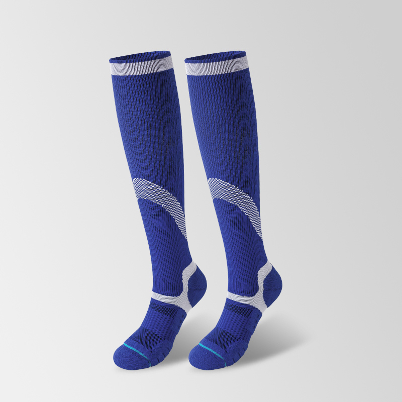 Helle Outdoor-Kompressionssocken für den Radsport aus Jacquard