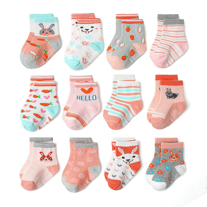 Rutschfeste farbige Babysocken für Mädchen