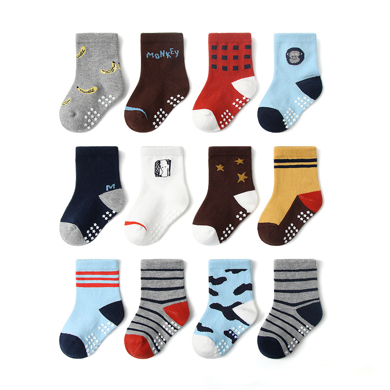 Rutschfeste farbige Babysocken für Jungen