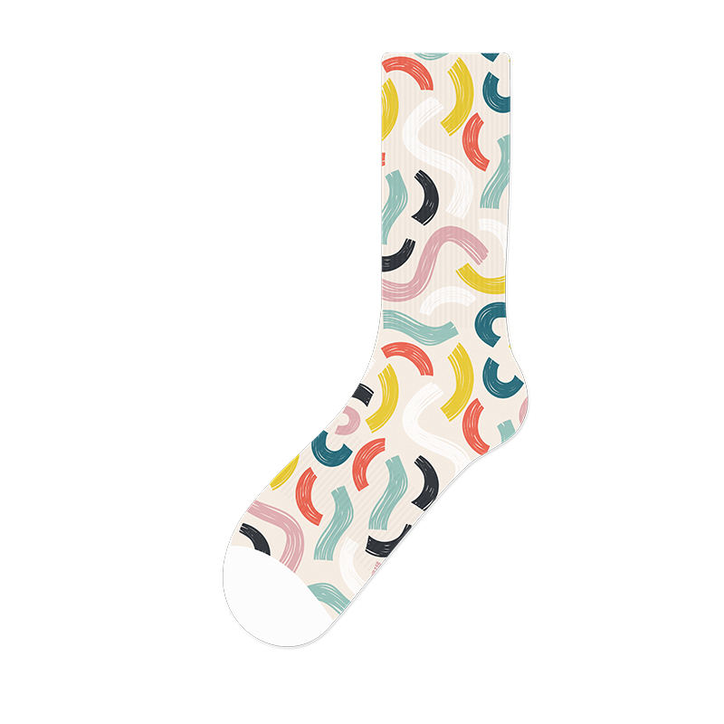 Digitale 3D-Socken aus Polyester mit Regenbogendruck