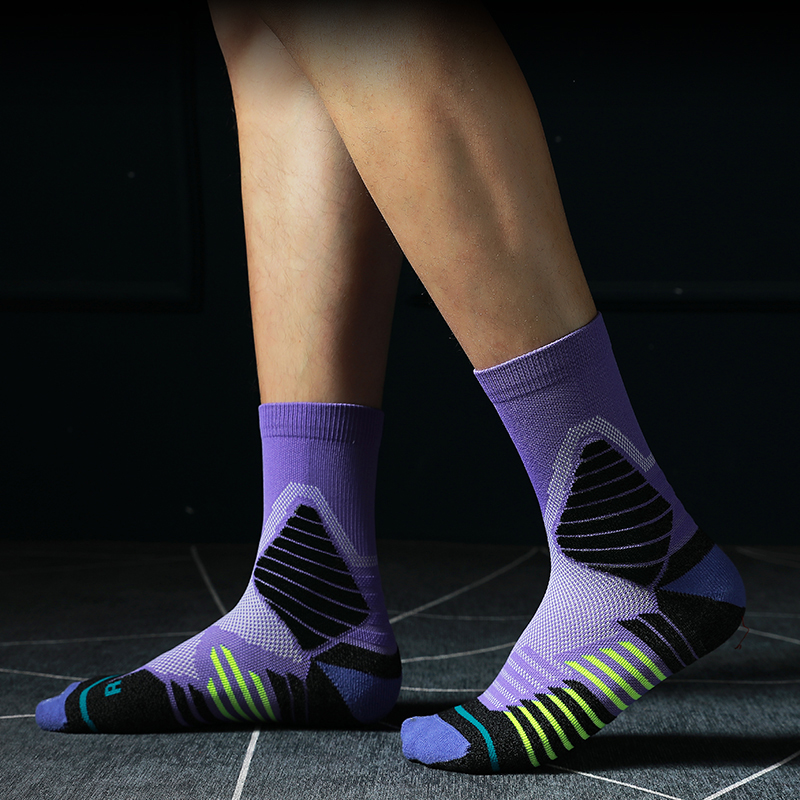 Helle Jacquard-Basketball-Frottee-Socken