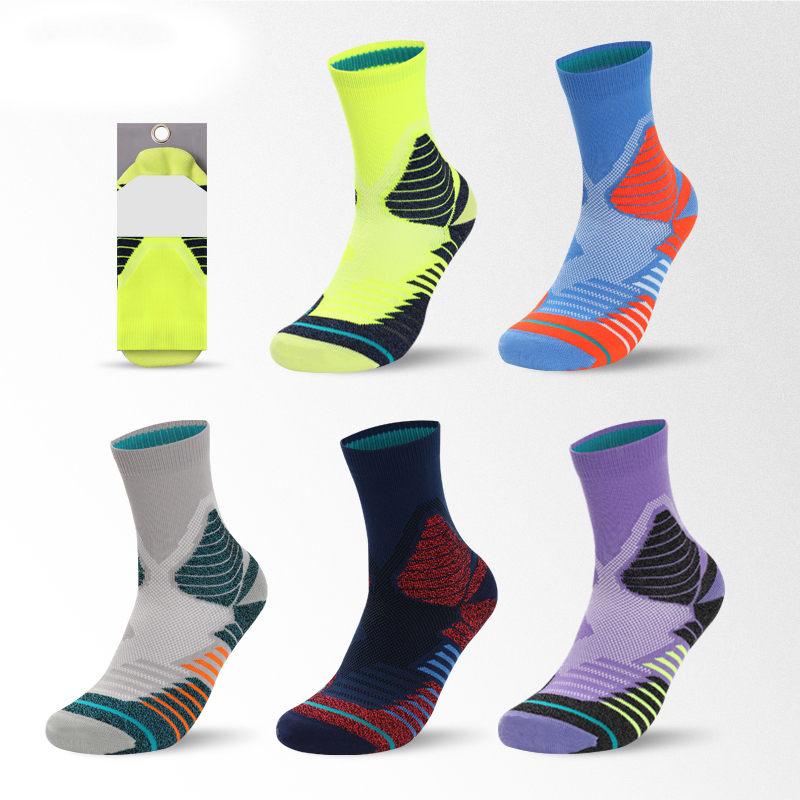 Helle Jacquard-Basketball-Frottee-Socken