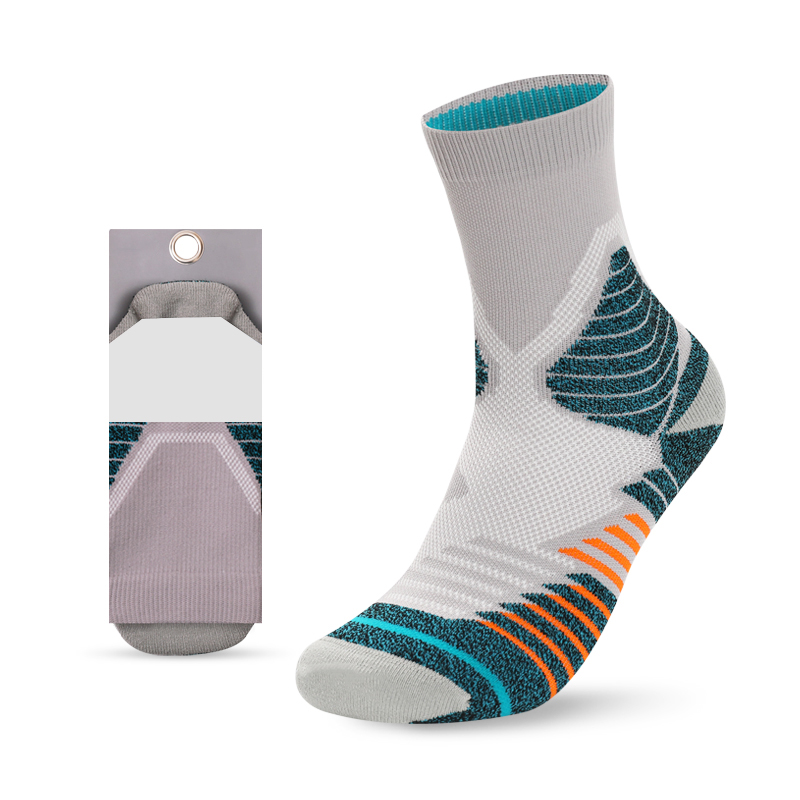 Helle Jacquard-Basketball-Frottee-Socken